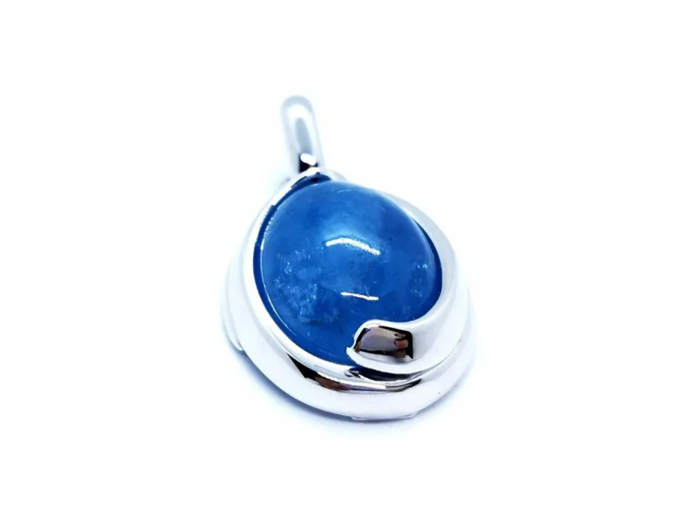 Pendentif Or blanc Agate