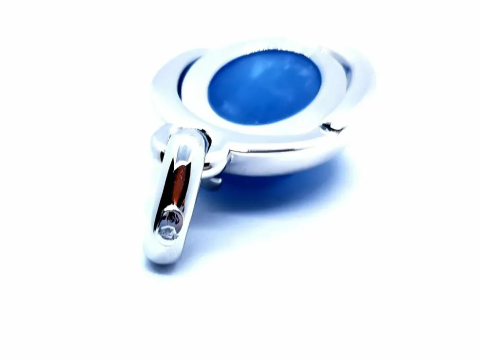 Pendentif Or blanc Agate