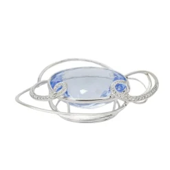 Pendentif Or blanc Aigue Marine