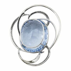 Pendentif Or blanc Aigue Marine