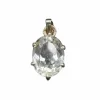 Pendentif or blanc aigue-marine