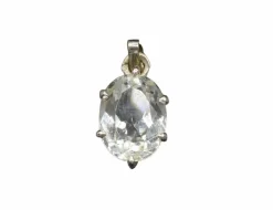 Pendentif or blanc aigue-marine