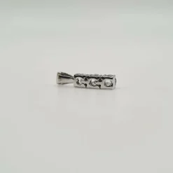 Pendentif or blanc aigues marines