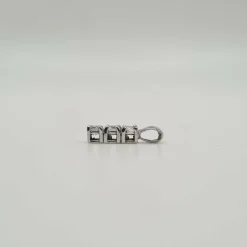 Pendentif or blanc aigues marines