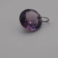 Pendentif or blanc améthyste 9.6 ct