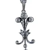 Pendentif Or blanc Argent Diamants Epoque Napoléon III.