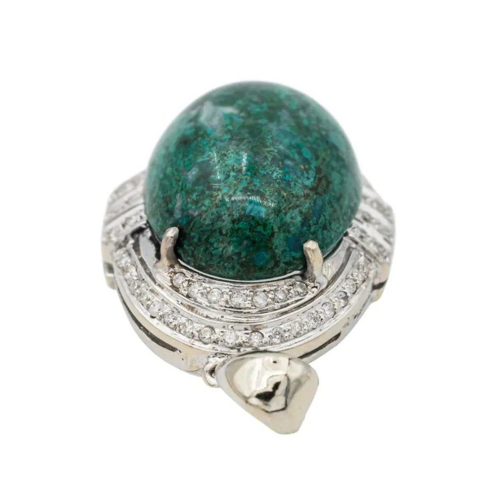 Pendentif Or blanc Chrysocolle