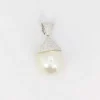 Pendentif or blanc diamants perle baroque