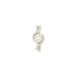 Pendentif or blanc diamants