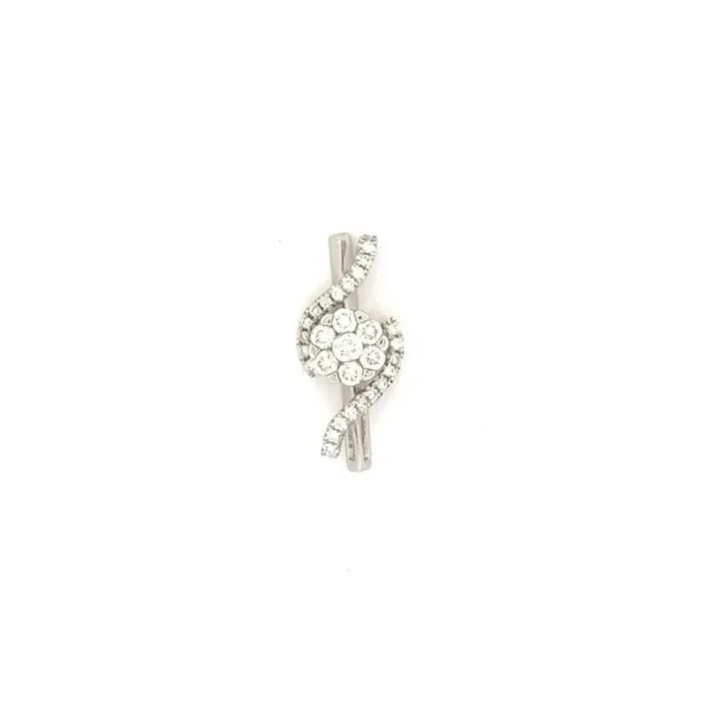 Pendentif or blanc diamants