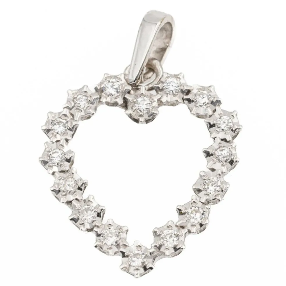 Pendentif Or Blanc Diamant