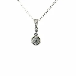 Pendentif Or Blanc Diamant