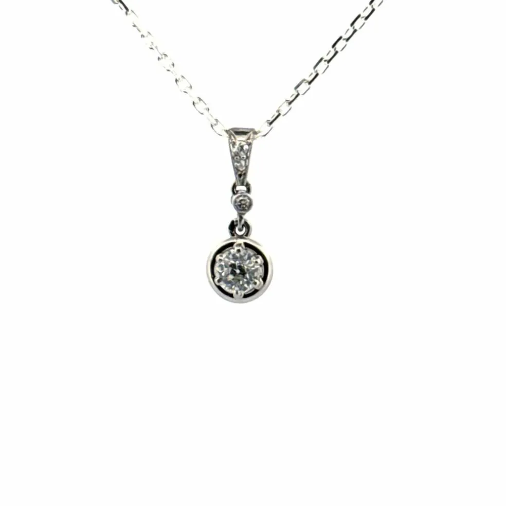 Pendentif Or Blanc Diamant