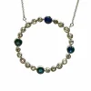 Pendentif or blanc diamants, saphirs