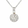 Pendentif or blanc diamants et sa chaine