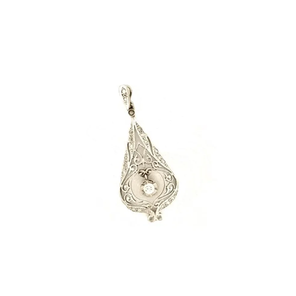 Pendentif Or Blanc Diamants