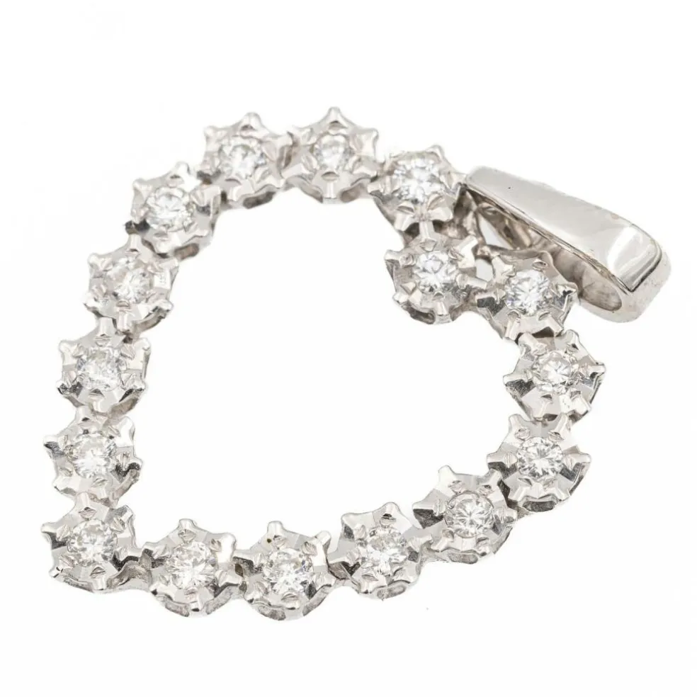 Pendentif Or Blanc Diamant