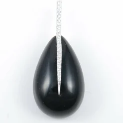 Pendentif or blanc, diamants et agate