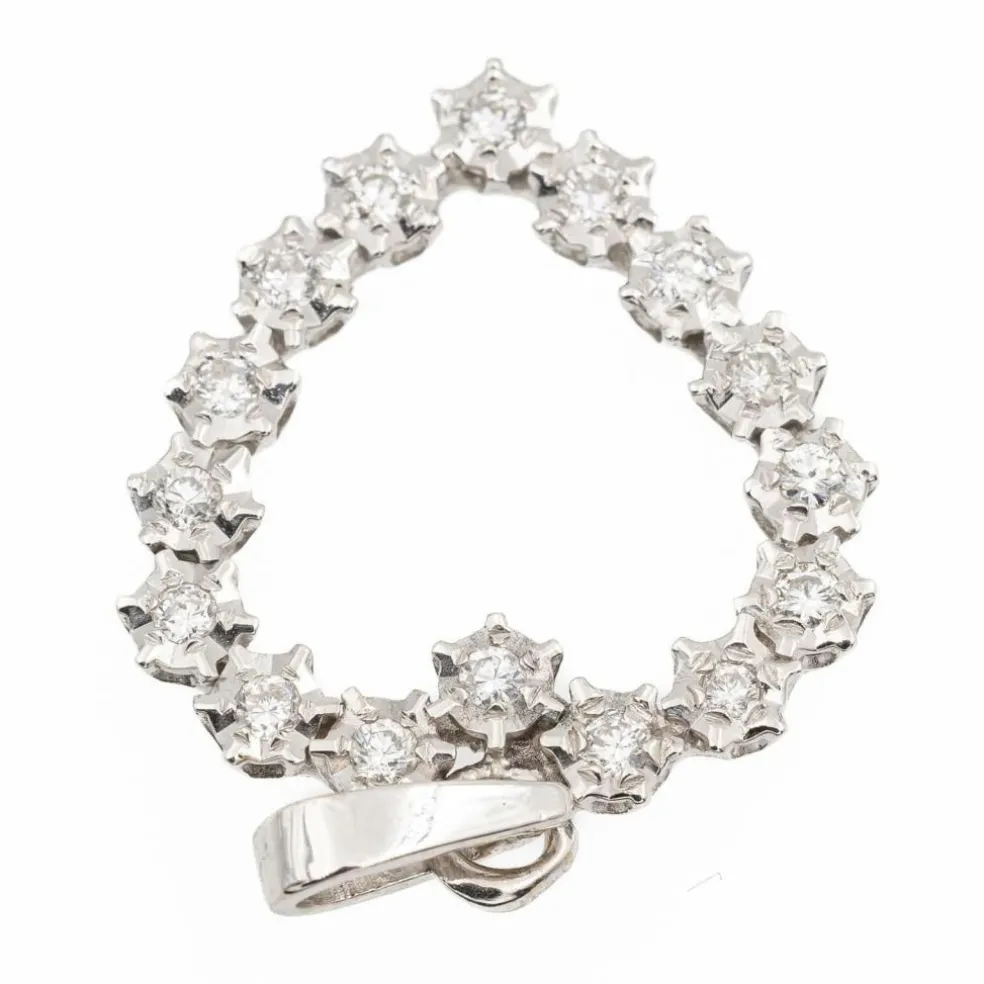 Pendentif Or Blanc Diamant
