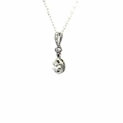 Pendentif Or Blanc Diamant