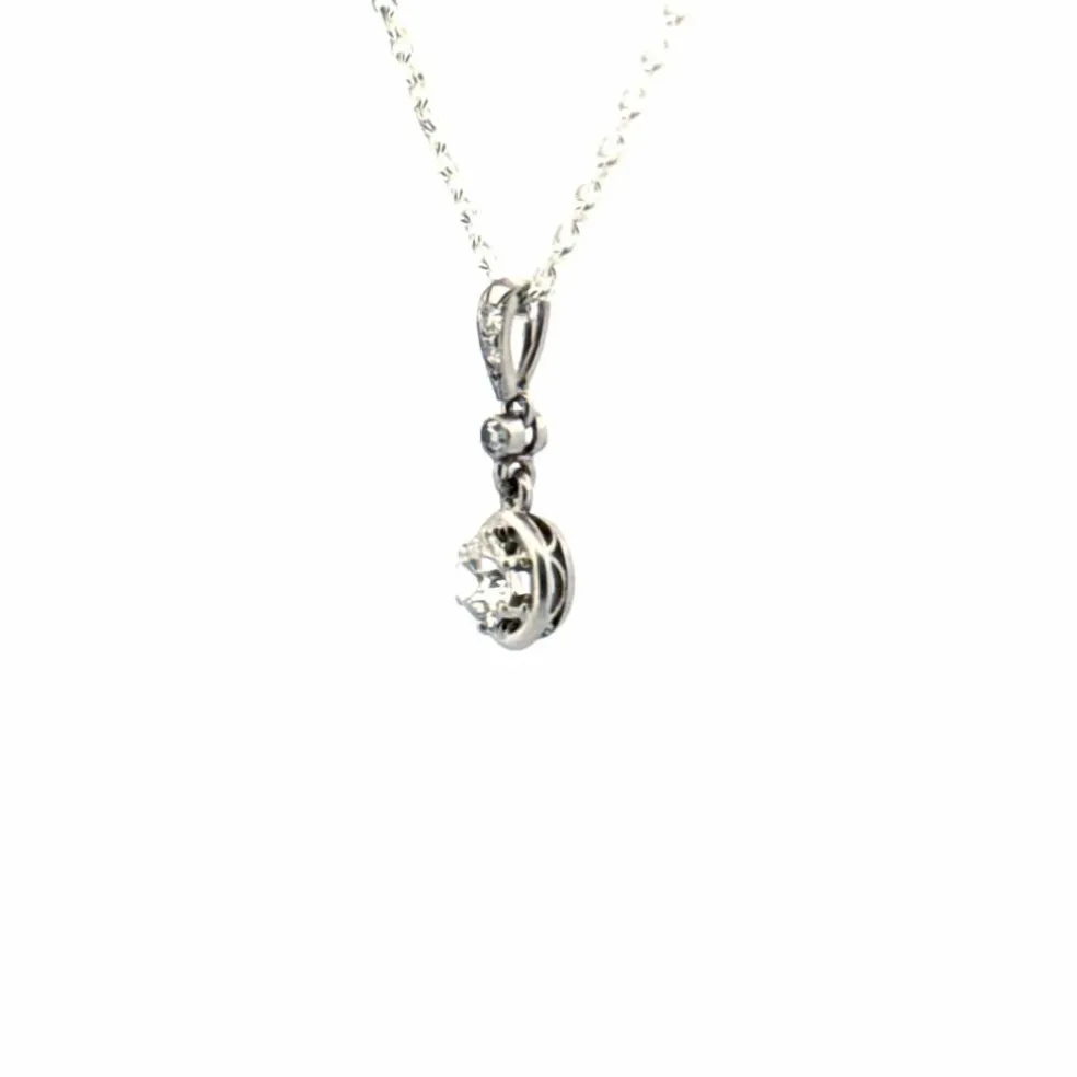 Pendentif Or Blanc Diamant