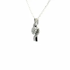 Pendentif Or Blanc Diamants