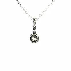 Pendentif Or Blanc Diamant