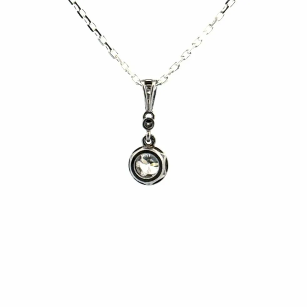 Pendentif Or Blanc Diamant