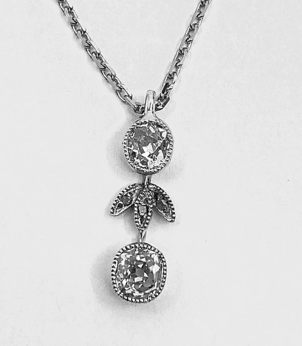 Pendentif Or blanc Diamants