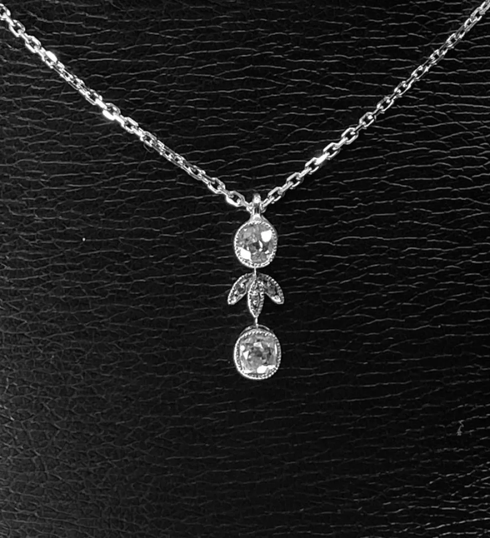 Pendentif Or blanc Diamants
