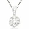 Pendentif or blanc et diamants