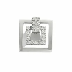 Pendentif or blanc et diamants