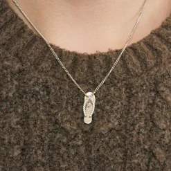Pendentif or blanc et diamants