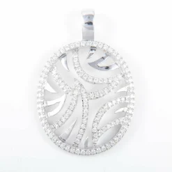 Pendentif or blanc et diamants