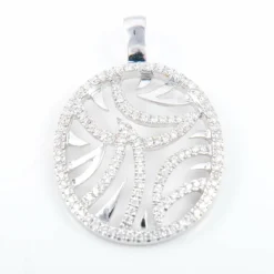 Pendentif or blanc et diamants
