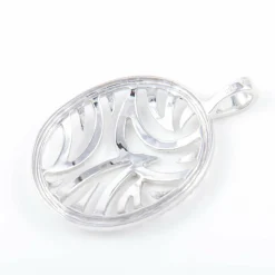 Pendentif or blanc et diamants