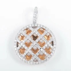 Pendentif or blanc et jaune Diamants