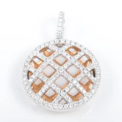 Pendentif or blanc et jaune Diamants