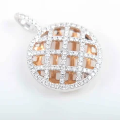 Pendentif or blanc et jaune Diamants