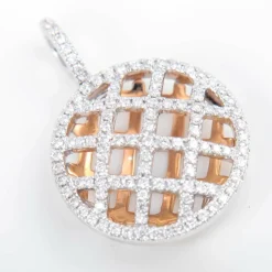 Pendentif or blanc et jaune Diamants