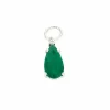 Pendentif or blanc et émeraude taille poire