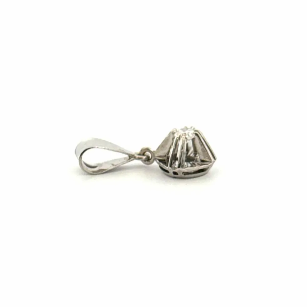 Pendentif Or Blanc 18k & Diamant