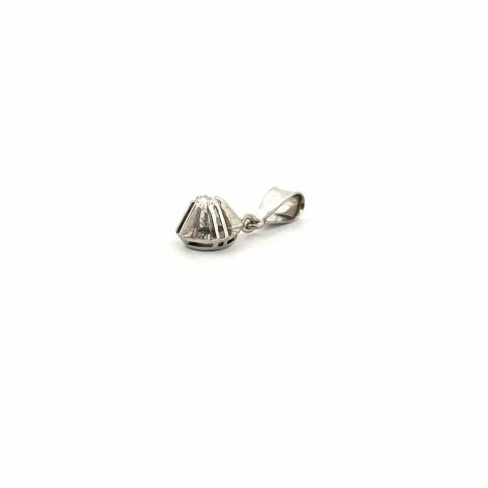 Pendentif Or Blanc 18k & Diamant