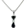 Pendentif Or Blanc 18kt. avec Saphirs et Diamant