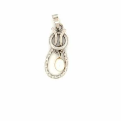 Pendentif or blanc perle