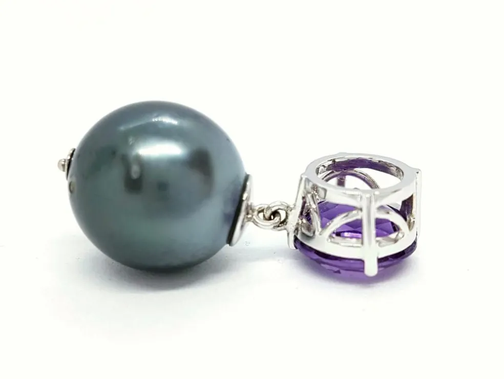 Pendentif Or blanc Perle
