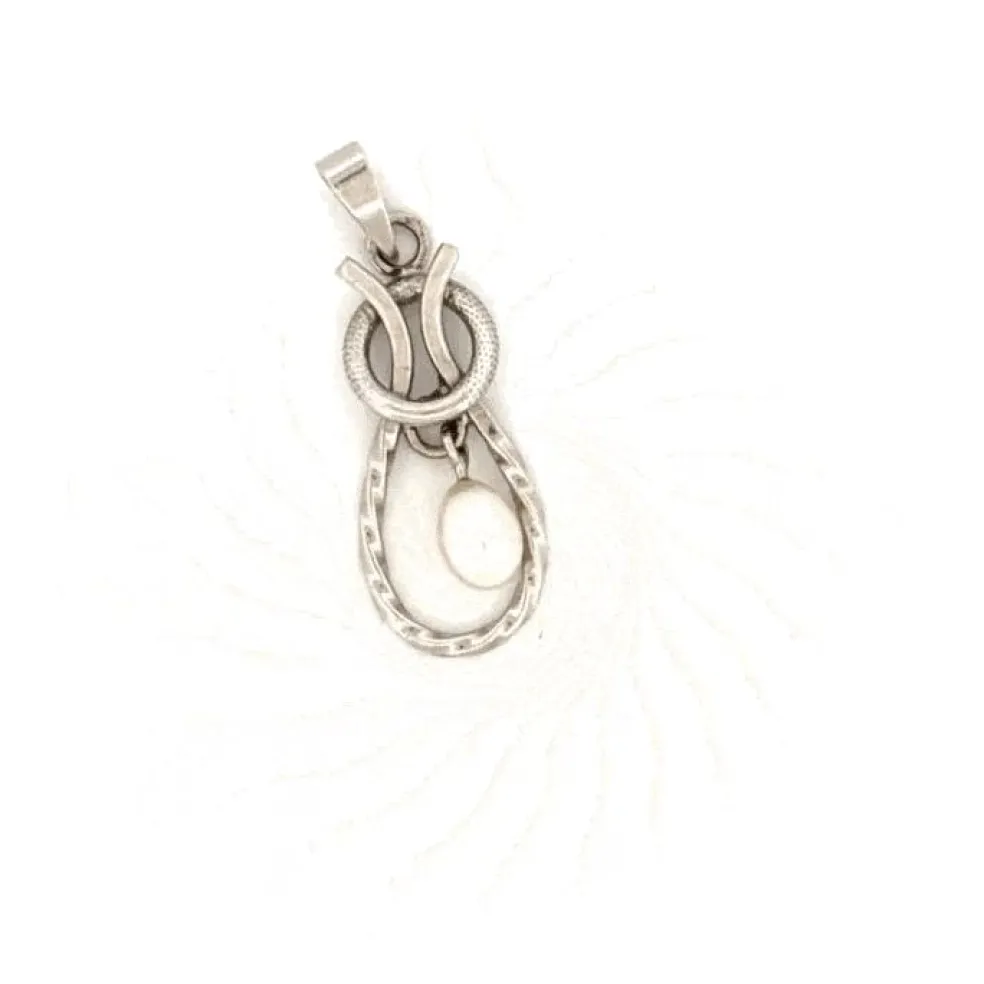 Pendentif or blanc perle