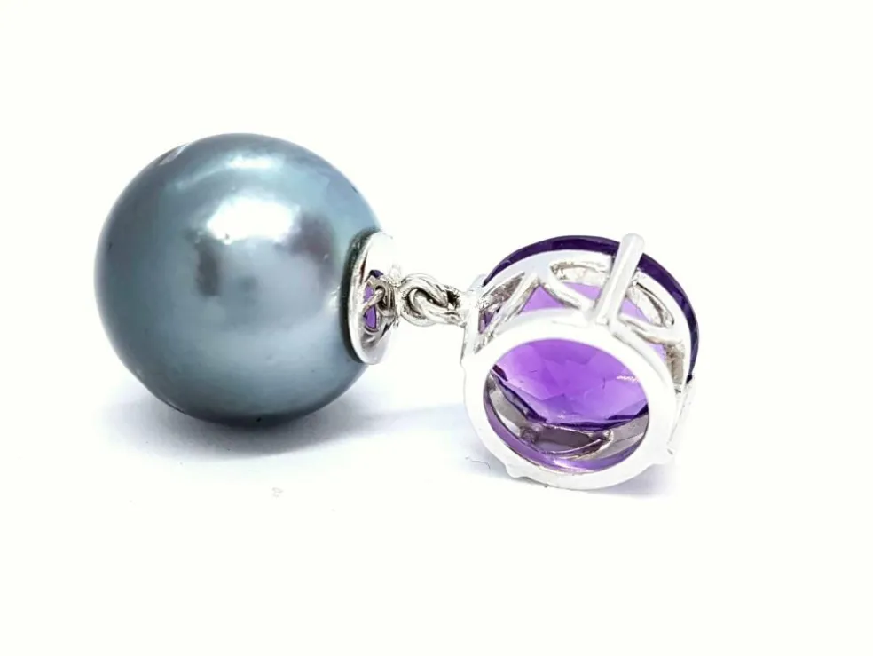 Pendentif Or blanc Perle