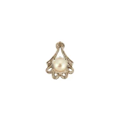 Pendentif or blanc perle de culture