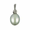 Pendentif Or blanc, Perle et Diamant